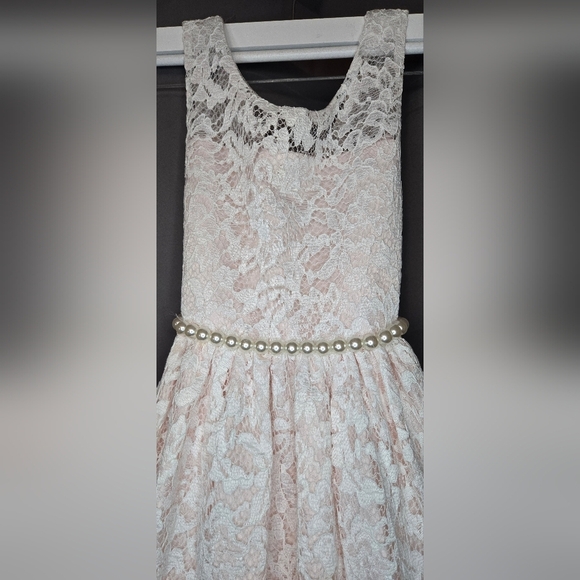 Girls American Princess pink lacey dress with tule underlay size 7 - Picture 2 of 9